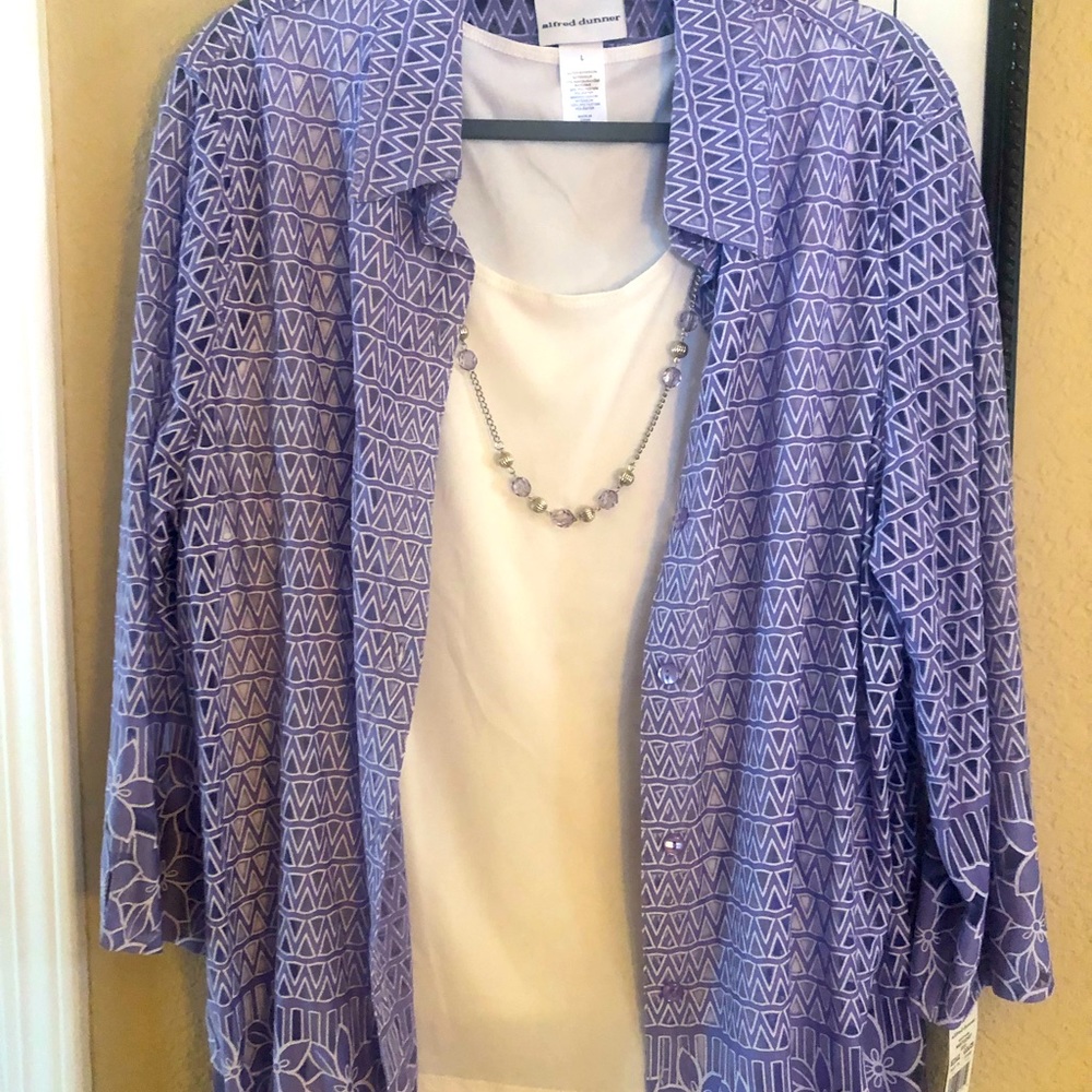 New Blouse with attached camisole and necklace plus matching pants.